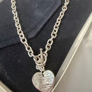 Tiffany Elegant Silver Heart Pendant Necklace